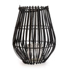 Candlelight Home Matt Black Stalled Lantern with Handle 34 cm