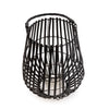 Candlelight Home Matt Black Stalled Lantern with Handle 34 cm