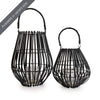 Candlelight Home Matt Black Stalled Lantern with Handle 34 cm