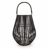 Candlelight Home Matt Black Stalled Lantern with Handle 34 cm