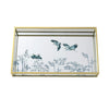 Candlelight Home Mirrored Glass Tray in Gold with Heron Design 3PK