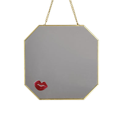 Candlelight Home Mirrors Lips Hanging Mirror Gold 18cm 6PK