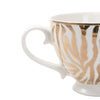 Candlelight Home Mug Animal Luxe Footed Mug Zebra Print Gold 6PK