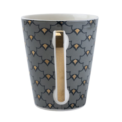 Candlelight Home Mug Conical Mug Oriental Heron Design with Gold Handle 6PK