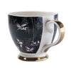Candlelight Home Mug Footed Mug in Oriental Heron Design with Gold Rim in Gift Box 6PK