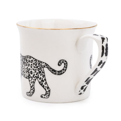 Candlelight Home Mugs Cheetah 11oz Mug with Gold Rim 6PK