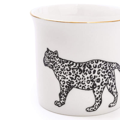 Candlelight Home Mugs Cheetah 11oz Mug with Gold Rim 6PK