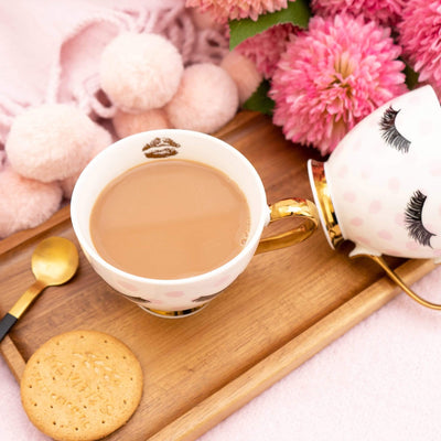 Candlelight Home Mugs Eyelash Footed Mug Pink and Gold 9cm 6PK