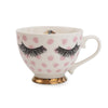 Candlelight Home Mugs Eyelash Footed Mug Pink and Gold 9cm 6PK