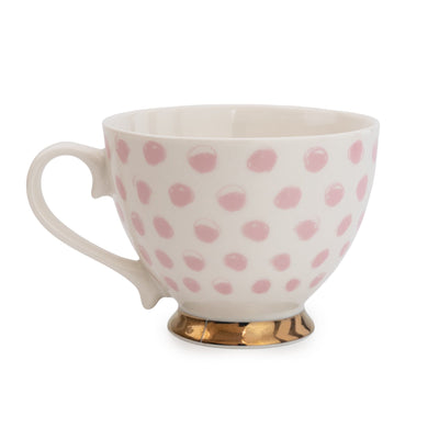 Candlelight Home Mugs Eyelash Footed Mug Pink and Gold 9cm 6PK
