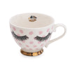 Candlelight Home Mugs Eyelash Footed Mug Pink and Gold 9cm 6PK