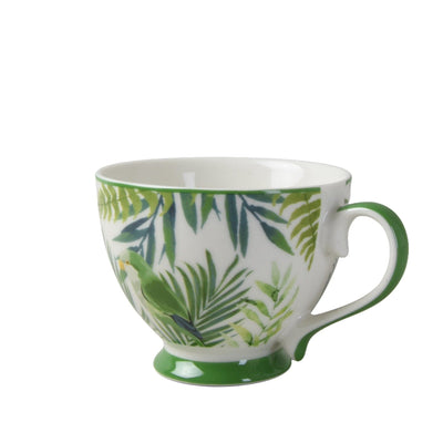 Candlelight Home Mugs Set of 2 Emerald Eden Decal Footed Mug with Green Rim (MO) 1PK