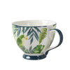 Candlelight Home Mugs Set of 2 Emerald Eden Decal Footed Mug with Green Rim (MO) 1PK