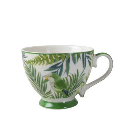 Candlelight Home Mugs Set of 2 Emerald Eden Decal Footed Mug with Green Rim (MO) 1PK