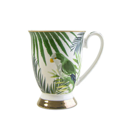 Candlelight Home Mugs Set of 2 Gold Fancy Footed Emerald Eden Mugs (MO) 1PK