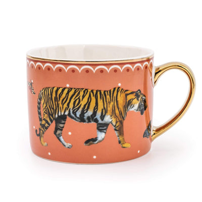 Candlelight Home Mugs Tiger Peach Straight Sided Mug with Gold Handle 6PK