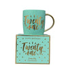 Candlelight Home Mugs Twenty One Milestone Mug in Gift Box Teal 9.2cm 6PK