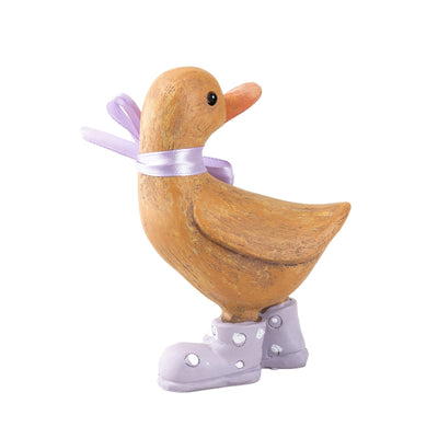 Candlelight Home Ornaments Duck in lilac wellies with bow ribbon 11cm 12PK