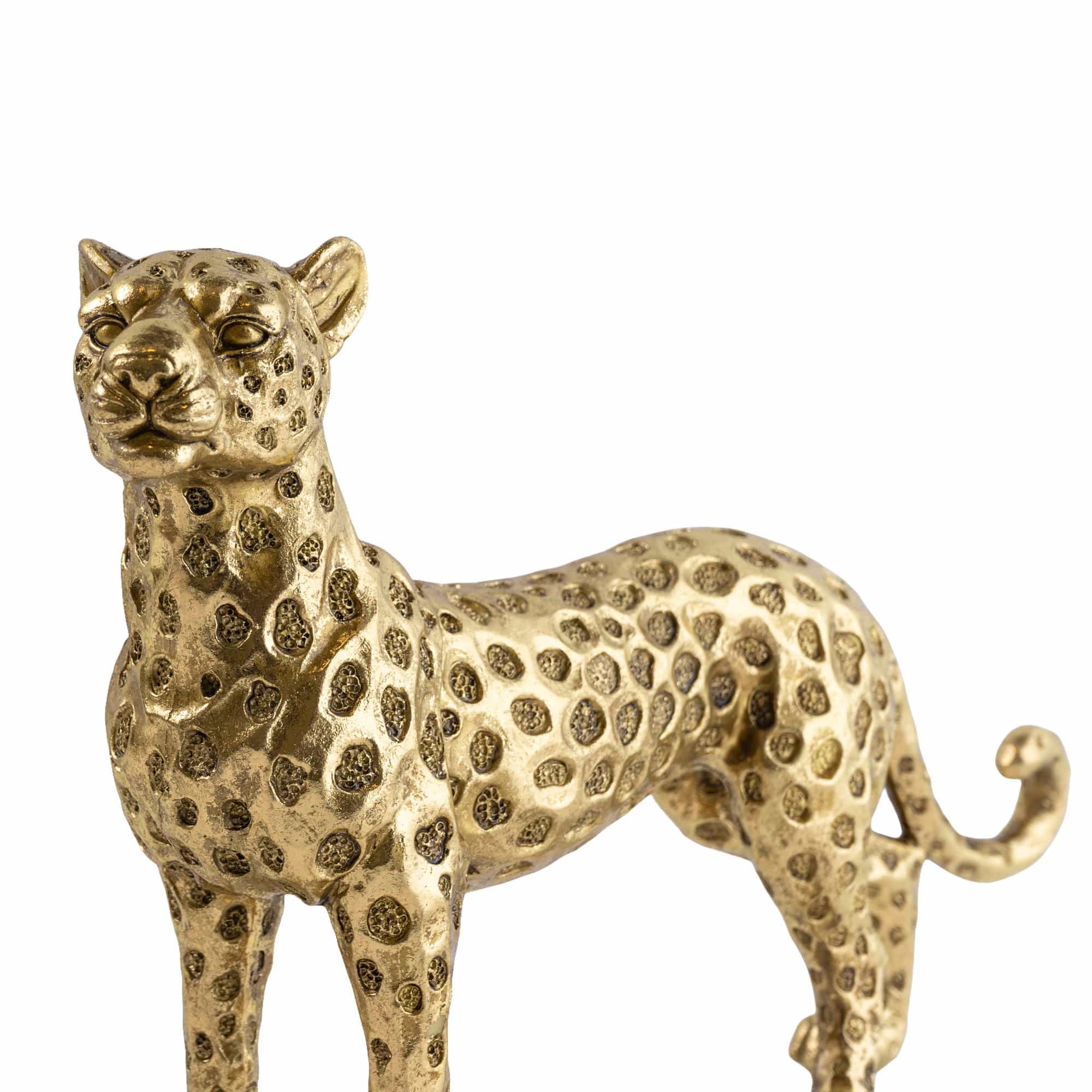 Gold Standing Resin Leopard 21cm Tall 3PK - Candlelight Home