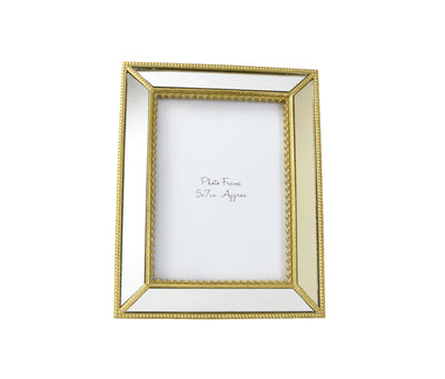 Candlelight Home Photo & Picture Frames 5x7" Gold Ornate Photo Frame with Mirrored Panels (MO) 1PK