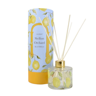 Candlelight Home Reed Diffusers Sicilian Orchard Reed Diffuser in Gift Box Basil and Wild Lemon Scent 150ml 6PK