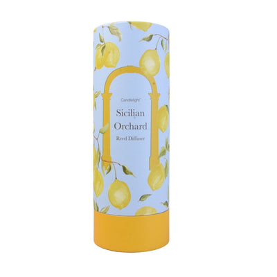 Candlelight Home Reed Diffusers Sicilian Orchard Reed Diffuser in Gift Box Basil and Wild Lemon Scent 150ml 6PK