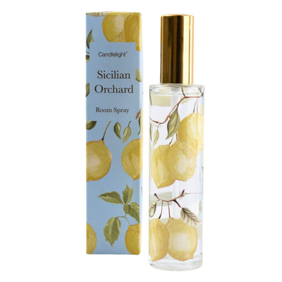 Candlelight Home Room Sprays Sicilian Orchard Room Spray in Gift Box Basil and Wild Lemon Scent 100ml 6PK