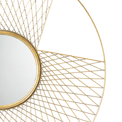 Candlelight Home Round Metal Criss Cross Frame Mirror 76cm 1PK