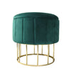 Candlelight Home Round Metal Storage Ottoman in Emerald Green 1PK