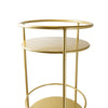 Candlelight Home ROUND METAL TROLLEY WITH SHELVES - GOLD - MAIL ORDER PACKAGING