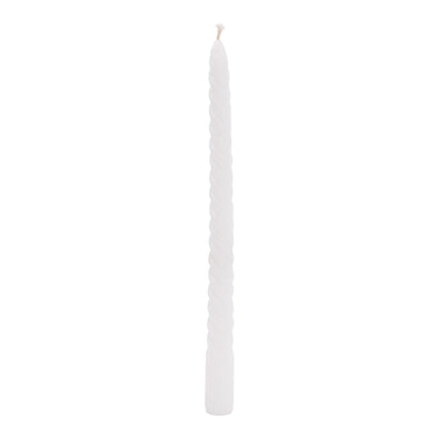 Candlelight Home SET OF 4 TWISTED DINNER CANDLES - WHITE