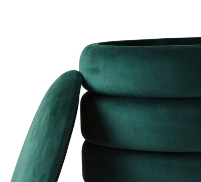 Candlelight Home Set of two Ottomans in Emerald Green with Gold Base 1PK