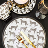 Candlelight Home Side Plates Animal Luxe Side Plate All Over Zebra Print Black with Gold Rim 19.2cm 6PK