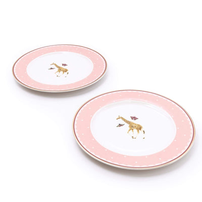 Candlelight Home Side Plates Set of 2 Giraffe Pink Side Plates In Full Colour Gift Box 3PK