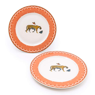 Candlelight Home Side Plates Set of 2 Tiger Peach Side Plates In Full Colour Gift Box 3PK
