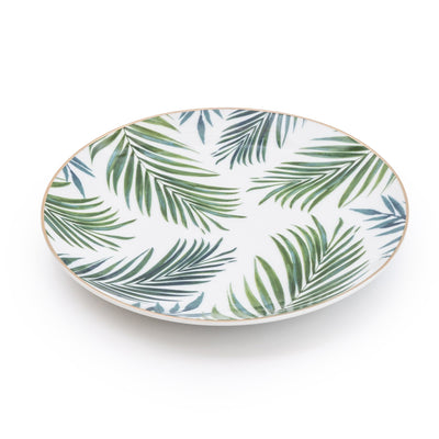 Candlelight Home Side Plates Set of 4 Emerald Eden Decal Side Plate with Gold Rim (MO) 1PK