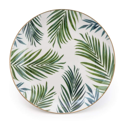 Candlelight Home Side Plates Set of 4 Emerald Eden Decal Side Plate with Gold Rim (MO) 1PK