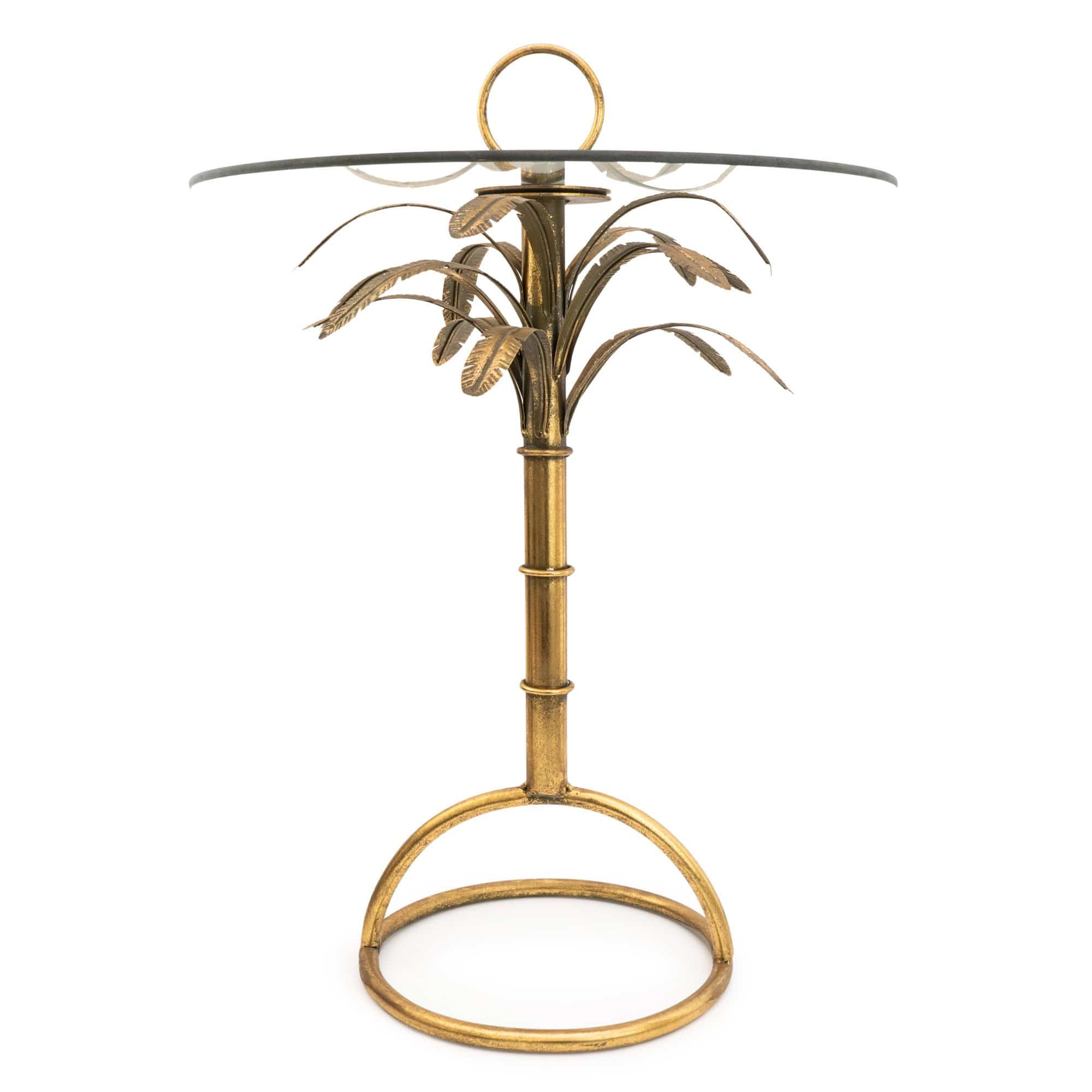 Palm leaf outlet side table