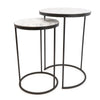 Candlelight Home Tables Set of 2 Side Tables with Marble Tops in Mail Order Packaging 1PK