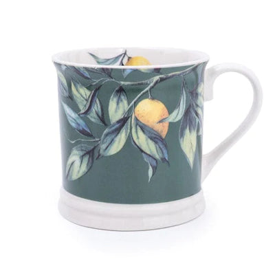 Candlelight Home TANKARD MUG MEDITERRANEAN LEMONS GREEN