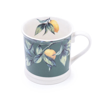 Candlelight Home TANKARD MUG MEDITERRANEAN LEMONS GREEN