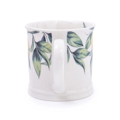Candlelight Home TANKARD MUG MEDITERRANEAN LEMONS WHITE