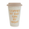 Candlelight Home Travel Mugs Travel Mug Coffee By Day Gin By Night Light Grey 15cm 6PK