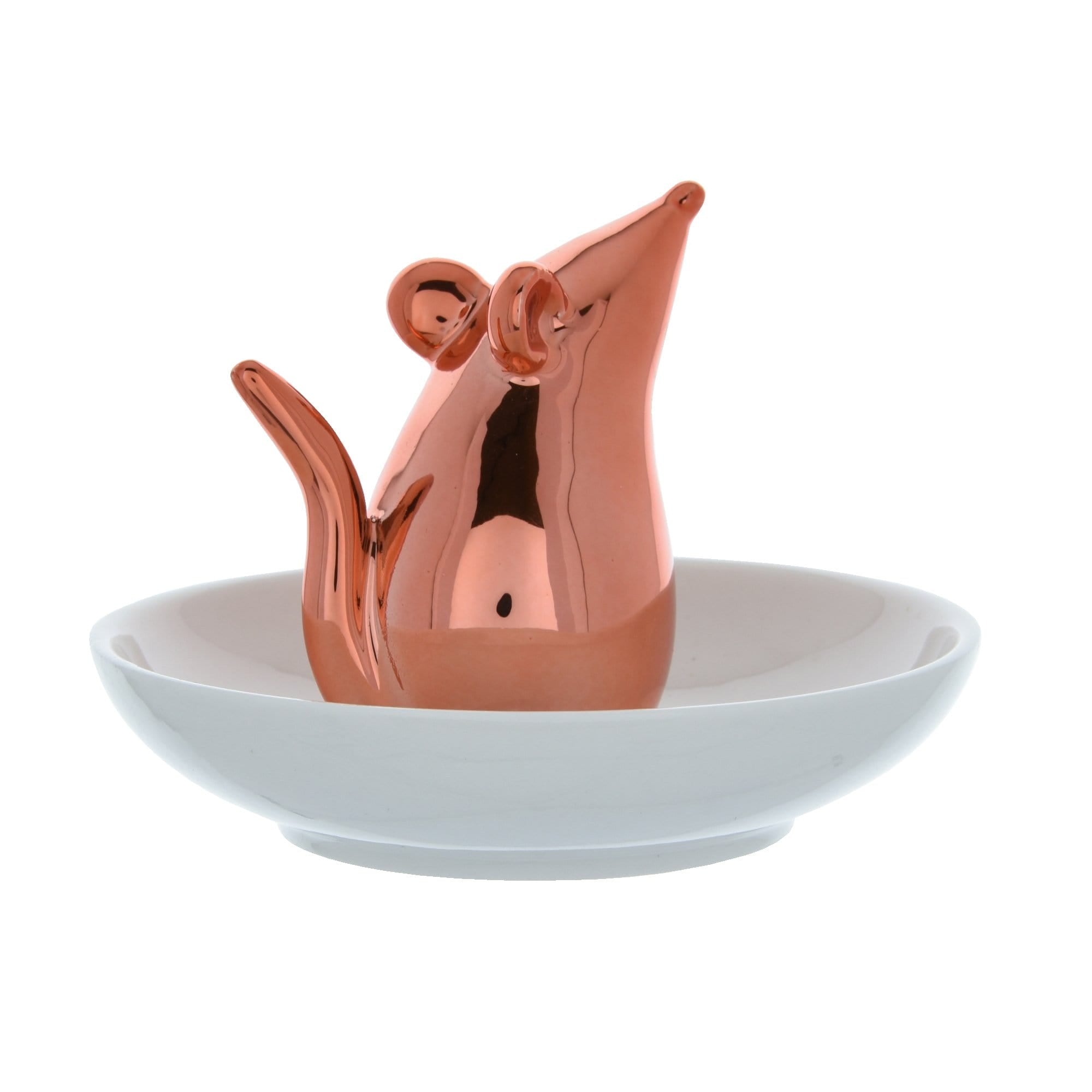 Mouse Trinket Dish Rose Gold Electroplated 11cm 2PK - Candlelight Home