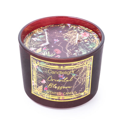 Candlelight Home Wax Pot Candles Chinoiserie Aubergine Two Wick Oriental Blossom Candle 6PK