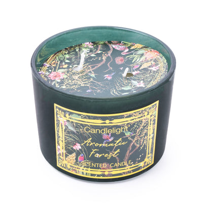 Candlelight Home Wax Pot Candles Chinoiserie Dark Green Two Wick Aromatic Forest Candle 6PK