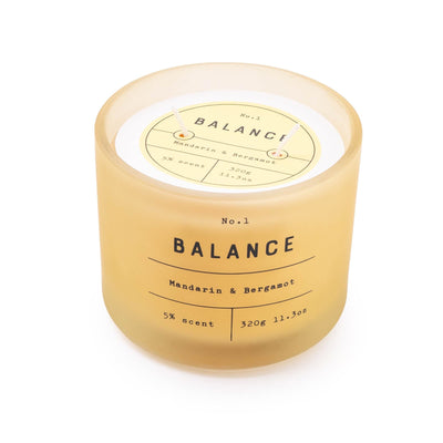 Candlelight Home Wax Pot Candles Frosted Glass 'Balance' Two Wick Candle Mandarin & Bergamot Scent 6PK
