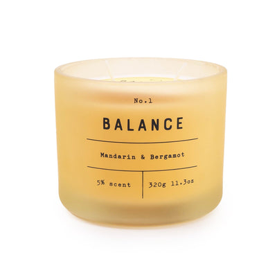 Candlelight Home Wax Pot Candles Frosted Glass 'Balance' Two Wick Candle Mandarin & Bergamot Scent 6PK