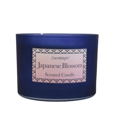 Candlelight Home Wax Pot Candles Japanese Blossom 2 Wick glass filled Pot Candle Wild Cherry Scent 380g 6PK