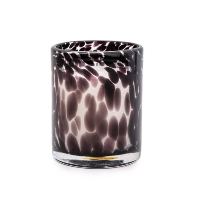 Candlelight Home Wax Pot Candles Mottled Black & Clear Glass Wax Filled Pot Candle - Turkish Rose Scent 1PK (MO)